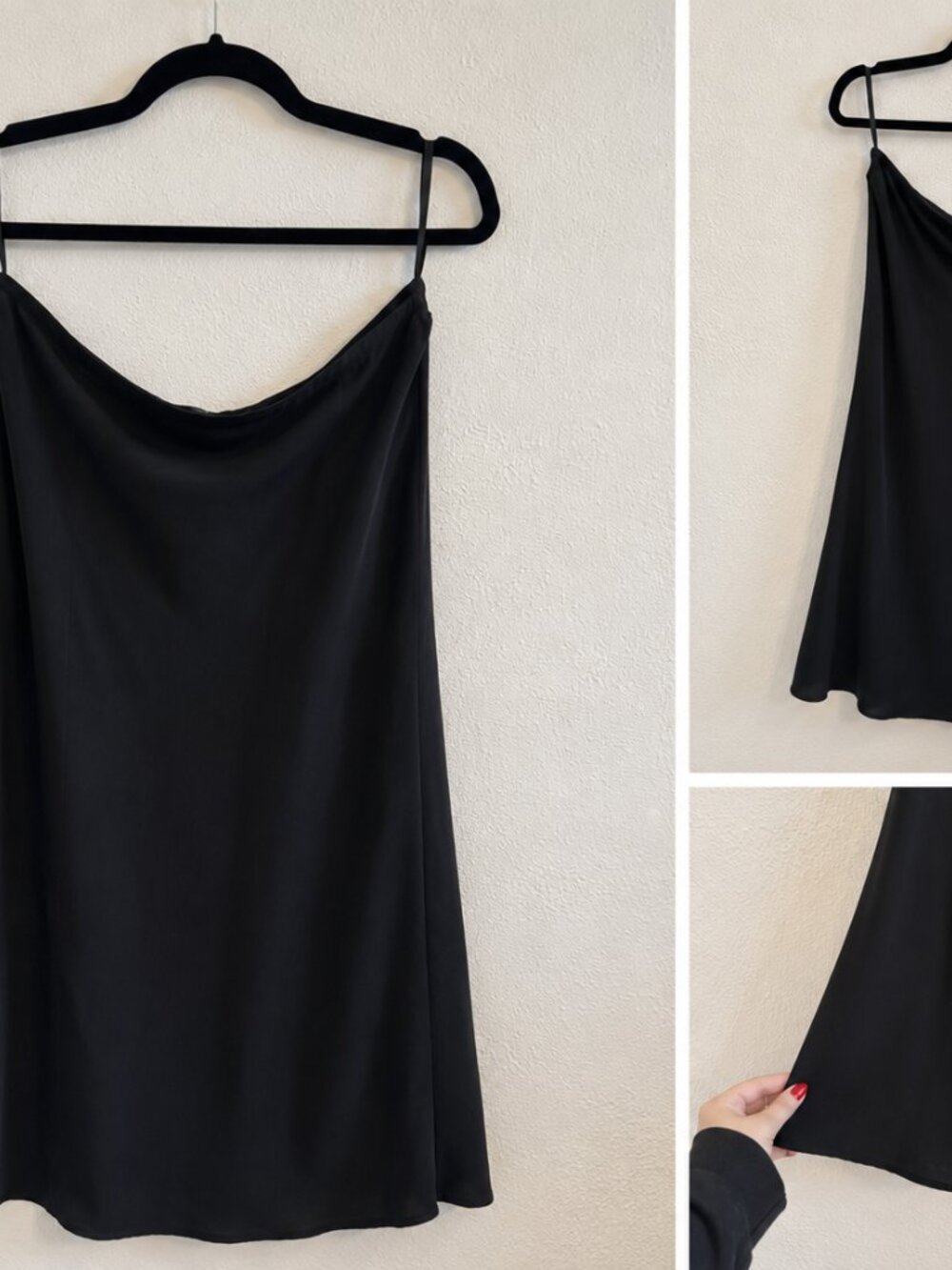 Eileen Fisher Washed Silk Skirt | Black | A-Line Midi | Sized by Measurements